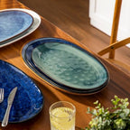 Ceramic Serving Platters Set of 3, Oval 16/14.7/13.5 Inch Stoneware Serving Dishes for Entertaining, Microwave, alternate