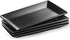Ceramic Serving Platters Set of 4, 9.8 In Black Rectangular Plates in: 9.85 in x 5.1 in in B-Black Platter