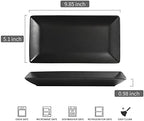 Ceramic Serving Platters Set of 4, 9.8 In Black Rectangular Plates in: 9.85 in x 5.1 in in B-Black Platter, alternate view 3