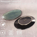 Ceramic Serving Platters - Set of 4 Curved Oval Plates for Entertaining, Modern Kitchen Dishes for Dinner, alternate view 4
