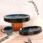 Ceramic Serving Platters - Set of 4 Oval Salad Plates for Entertaining, Modern Kitchen Dishes for Dinner, Fruit, alternate