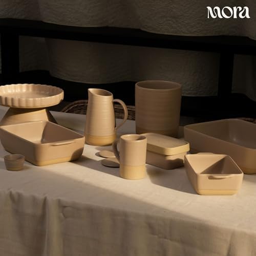 Ceramic Set of 2 Baking Dishes For Casserole, Banana Bread, Brownies, Broiling, Roasting, and Baking. 7x11 in, alternate view