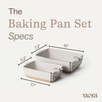 Ceramic Set of 2 Baking Dishes For Casserole, Banana Bread, Brownies, Broiling, Roasting, and Baking. 7x11 in, alternate view