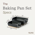 Ceramic Set of 2 Baking Dishes For Casserole, Banana Bread, Brownies, Broiling, Roasting, and Baking. 7x11 in, alternate view