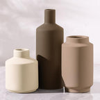 Ceramic Vase Set of 3, Modern Decorative Vases for Home Decor, Small Flower Pottery Vase Sets, Boho Farmhouse