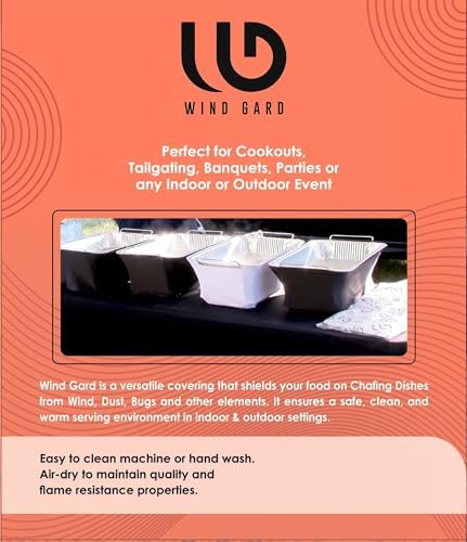 Chafer Wind Guard - 4 Pack Chafing Dish Sterno Covers for Buffet - Black in Black, alternate view 4