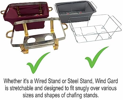 Chafer Wind Guard - 4 Pack Chafing Dish Sterno Covers for Buffet - Black in Black, alternate view 6