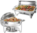 Chafing Dish Buffet Set, 2 Pack, 5QT Round & 8QT Rectangle