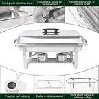 Chafing Dish Buffet Set, 2 Pack, 5QT Round & 8QT Rectangle, alternate view 5
