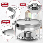 Chafing Dish Buffet Set, 4 Pack, 5QT Round & 8QT Rectangle, alternate view 3