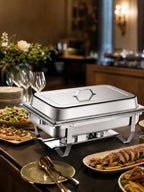 Chafing Dish Buffet Set 4 Pack 9.5QT Stainless Steel Chafers 7 Pan in Silver, alternate view 2