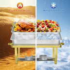 Chafing Dish Buffet Set, 4 Packs, 9.5QT, Stainless Steel, Gold in Gold, alternate view 6