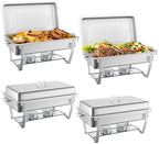 Chafing Dish Buffet Set, 4 Packs, 9.5QT, Stainless Steel, Silver in Silver