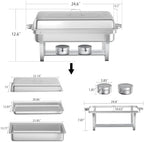 Chafing Dish Buffet Set, 4 Packs, 9.5QT, Stainless Steel, Silver in Silver, alternate view 3