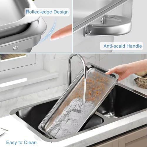 Chafing Dish Buffet Set, 4 Packs, 9.5QT, Stainless Steel, Silver in Silver, alternate view 4