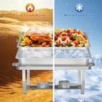 Chafing Dish Buffet Set, 4 Packs, 9.5QT, Stainless Steel, Silver in Silver, alternate view 6