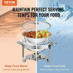 Chafing Dish Buffet Set, 4 Qt 2 Pack, Stainless Steel Chafer, Round Catering Warmer Server with Vented Glass Lid, alternate