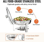 Chafing Dish Buffet Set, 4 Qt 2 Pack, Stainless Steel Chafer, Round Catering Warmer Server with Vented Glass Lid, alternate