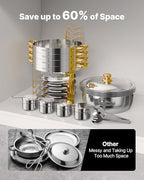Chafing Dish Buffet Set, 5 Qt 4 Pack, Stainless Steel Chafer with 4 Full Size Pans, Round Catering Warmer Server, alternate