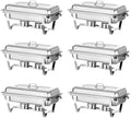 Chafing Dish Buffet Set 6 Pack 8QT Food Warmer Chafer in Silver