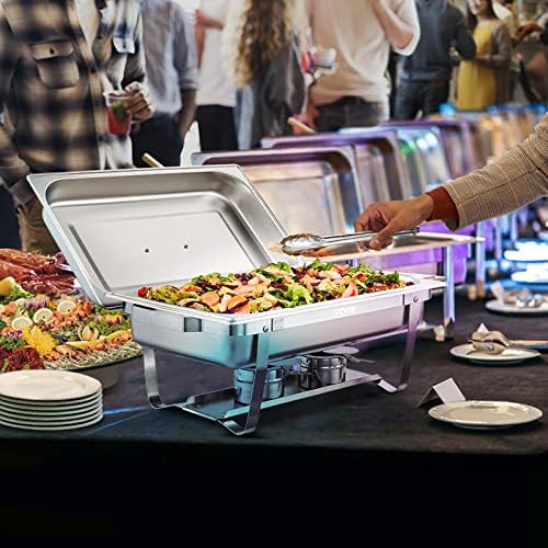 Chafing Dish Buffet Set, 8 Qt 2 Pack, Stainless Steel Chafer with 2 Full Size Pans, Rectangle Catering Warmer, alternate view