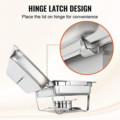 Chafing Dish Buffet Set, 8 Qt 2 Pack, Stainless Steel Chafer with 2 Full Size Pans, Rectangle Catering Warmer, alternate view