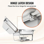 Chafing Dish Buffet Set, 8 Qt 2 Pack, Stainless Steel Chafer with 2 Full Size Pans, Rectangle Catering Warmer, alternate view