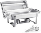 Chafing Dish Buffet Set, 8 Qt 6 Pack, Stainless Steel Chafer with 6 Full Size Pans, Rectangle Catering Warmer, alternate view