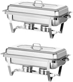 Chafing Dish Buffet Set 8QT 2 Pack Food Warmer Chafer in Silver