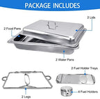 Chafing Dish Buffet Set 8QT 2 Pack Food Warmer Chafer in Silver, alternate view 4