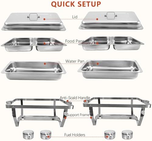 Chafing Dish Buffet Set Food Warmer Chafer Complete Set, alternate view 6