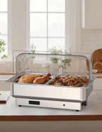 Chafing Dish Electric Buffet Set, 2 x 4.5 QT Half-Size in Silver, alternate view 7