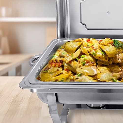 Chafing Dish for Buffet 5 Pack 8QT Stainless Steel Food Warmer in Silver, alternate view 5