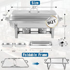 Chafing Dish for Buffet, 6 Pack 9QT Stainless Steel Chafing Servers in Silver, alternate view 2