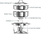 Chafing Dish for Buffet Set, by, Chafing Buffet, Buffet Warmer Tray, Round, Stainless Steel with Glass Viewing, alternate