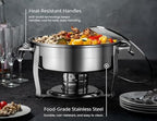 Chafing Dish for Buffet Set, by, Chafing Buffet, Buffet Warmer Tray, Round, Stainless Steel with Glass Viewing, alternate
