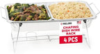Chafing Dish Wire Rack with Aluminum Pans, Food Warmer Buffet Set