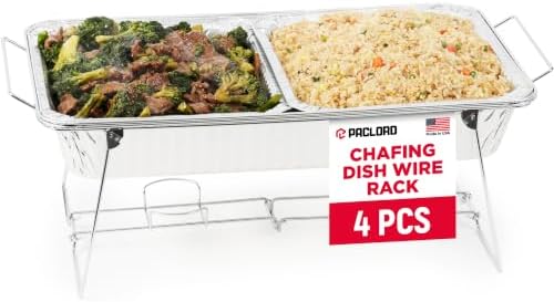 Chafing Dish Wire Rack with Aluminum Pans, Food Warmer Buffet Set