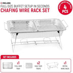 Chafing Dish Wire Rack with Aluminum Pans, Food Warmer Buffet Set, alternate view 2