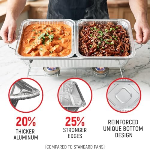 Chafing Dish Wire Rack with Aluminum Pans, Food Warmer Buffet Set, alternate view 6