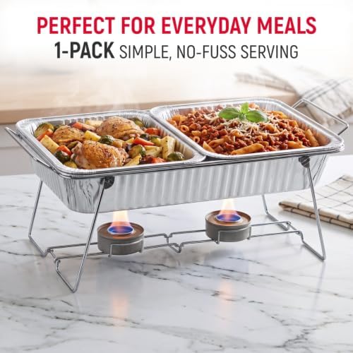 Chafing Dish Wire Rack with Aluminum Pans, Food Warmer Buffet Set, alternate view 7