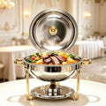 Chafing Dishes for Buffet, 1 Pack 7.5QT Round Chafing Dish Buffet Set