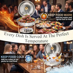 Chafing Dishes for Buffet, 1 Pack 7.5QT Round Chafing Dish Buffet Set, alternate view 3