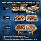 Chafing Dishes for Buffet, 11Qt, 4 Pack, Gold in Gold, alternate view 3