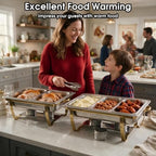 Chafing Dishes for Buffet, 11Qt, 4 Pack, Gold in Gold, alternate view 6