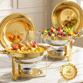 Chafing Dishes for Buffet, 2 Pack 5QT Stainless Steel Round Buffet Servers and Warmers, Food Warmers for Parties