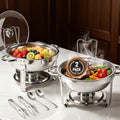 Chafing Dishes for Buffet, 2 Pack 5QT Stainless Steel Round Buffet Servers and Warmers, Buffet Warmer Set with 2