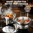 Chafing Dishes for Buffet, 2 Pack 5QT Stainless Steel Round Buffet Servers and Warmers, Buffet Warmer Set with 2, alternate