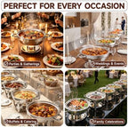 Chafing Dishes for Buffet, 2 Pack 5QT Stainless Steel Round Buffet Servers and Warmers, Buffet Warmer Set with 2, alternate