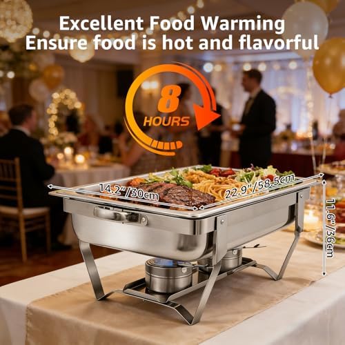 Chafing Dishes for Buffet 2 Pack 8QT Buffet Servers and Warmers, alternate view 2